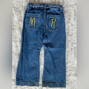 Mini Rodini Embroidered Braid Belt Blue Kids Jeans